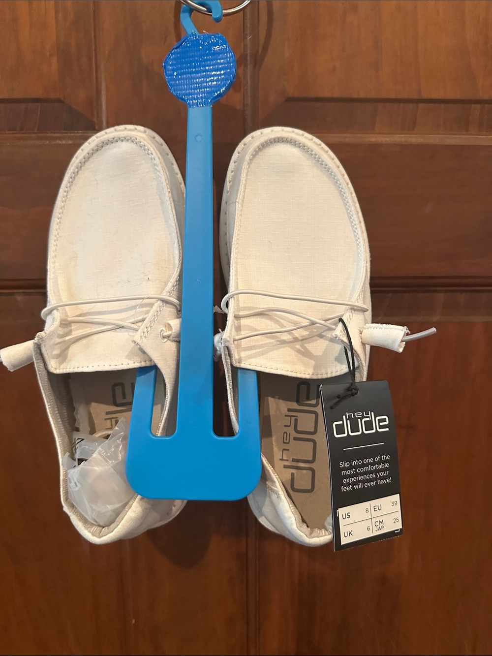 Hey Dude Off-White Canvas Slip-On Boat Shoes
